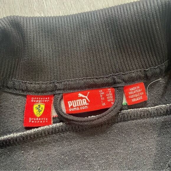 Puma Ferrari Scuderia Black Full Zip Up Racing Track Jacket Mens Medium - Picture 4 of 6